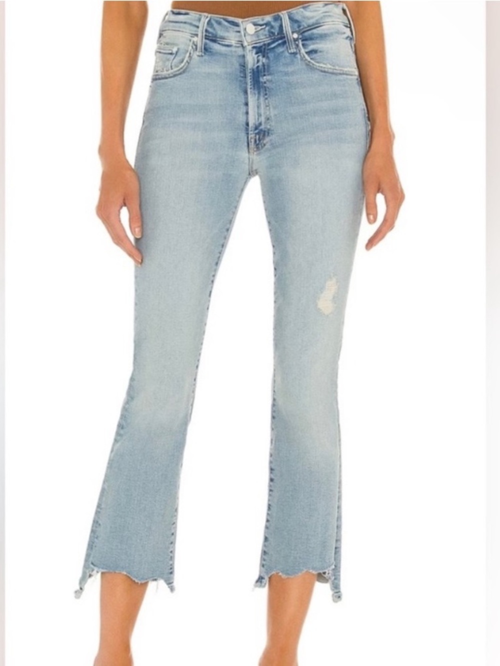 Mother Insider Step Chew Crop Jeans In Outerspace Size 25